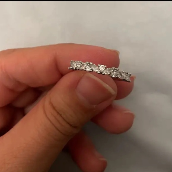 - -Beautiful Lux Petite Pear& Round Cut Lab Created Diamond Band - Picture 10 of 16